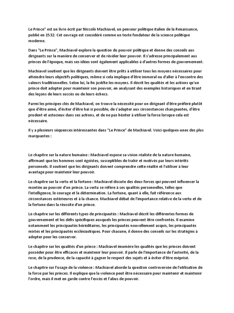 Résumé Prince Machiavel | PDF