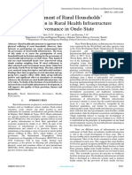 Assessment of Rural Households' Participation in Rural Health Infrastructure Governance in Ondo State