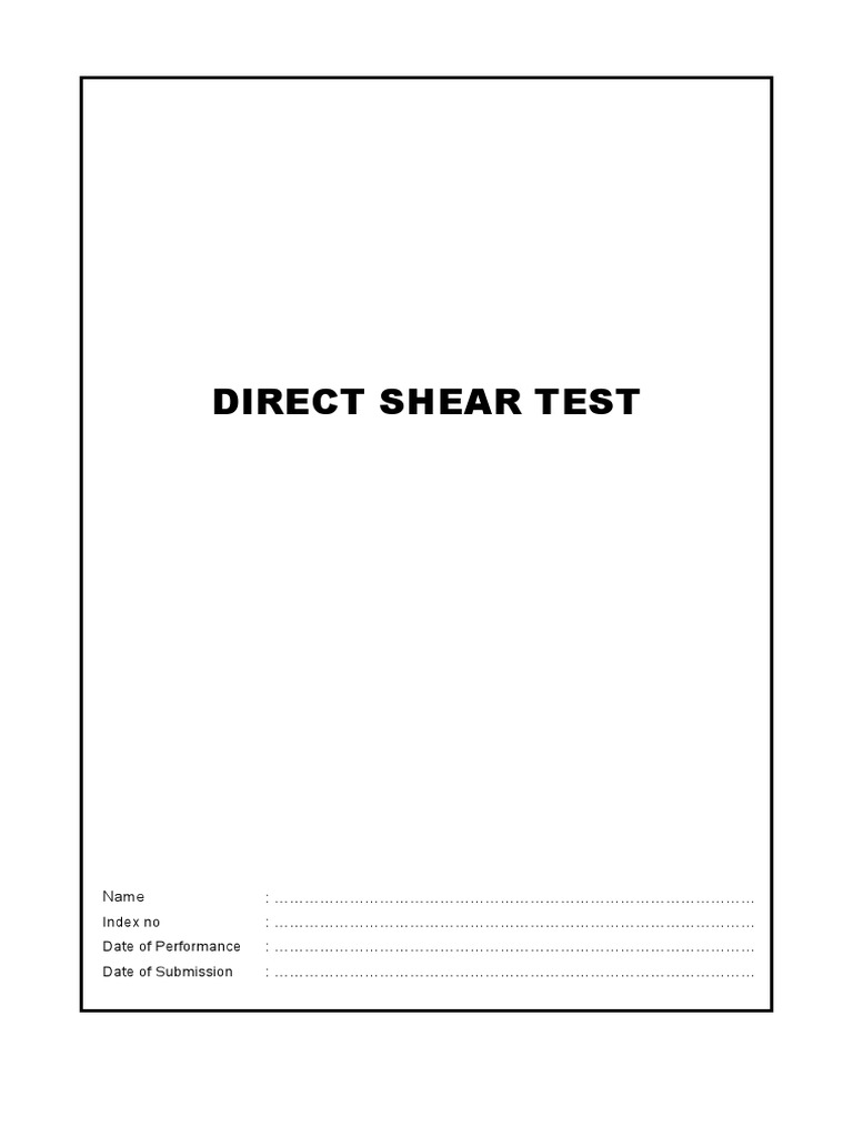 Direct Shear Test Lab Report PDF
