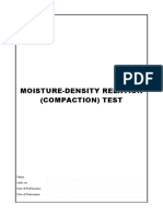 Moisture - Density Relationship - Compaction Test - Lab - Report