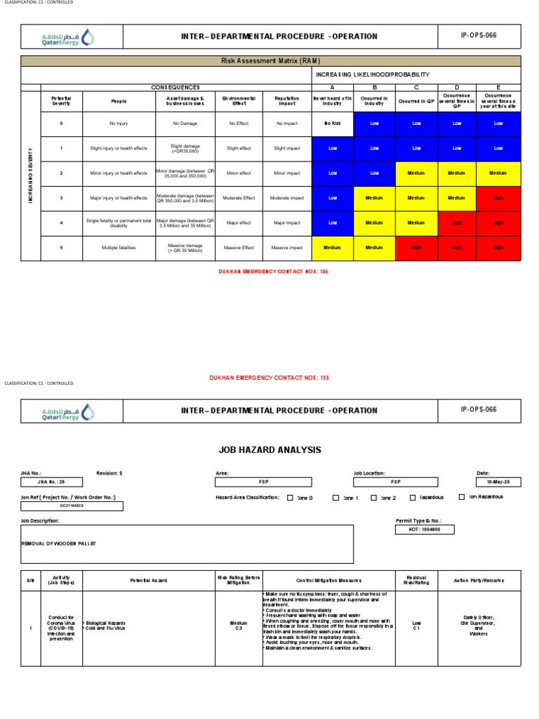 29-JHA For Removal of Wooden Pallet | PDF | Risk | Hazards