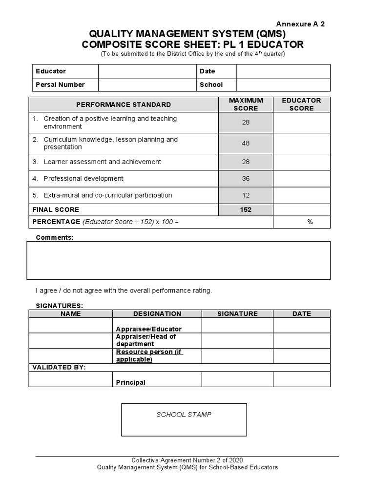 QMS PL1 Composite Score Sheet PDF