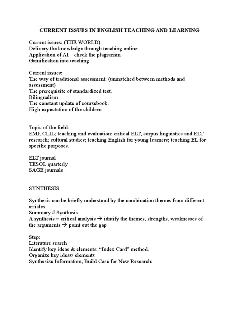 W2Current Issues in English Teaching and Learning PDF