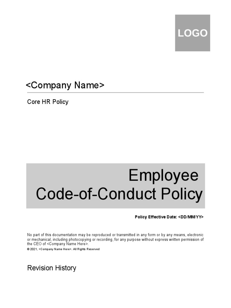 Employee Code of Conduct Policy | PDF