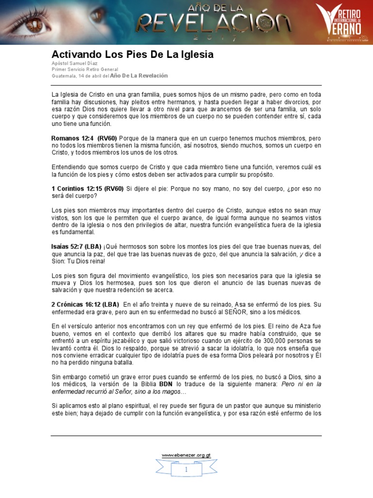 Activando Los Pies de La Iglesia | PDF | Cristo (título) | Libro de trabajo