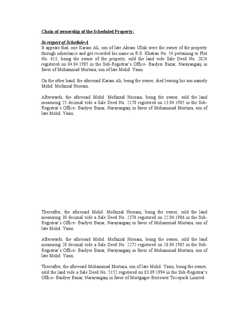 Chain Mortgage PDF Deed Property Law