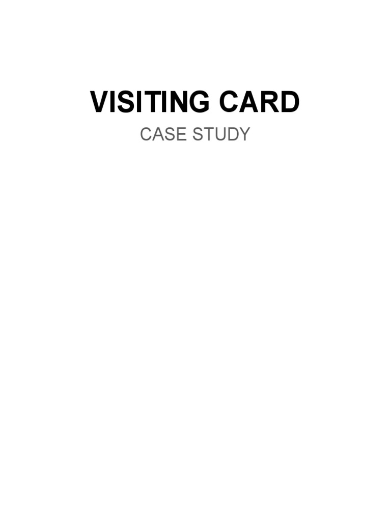 Visiting Card Case Study PDF