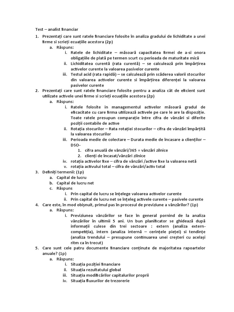 Test Financiar | PDF