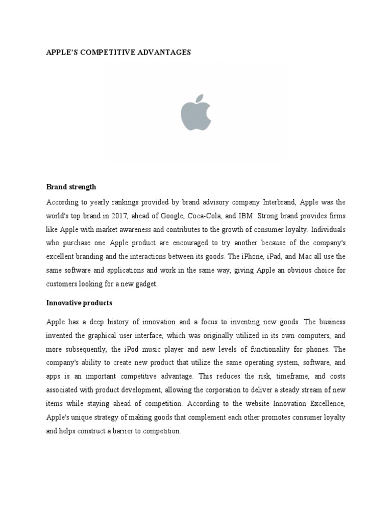 APPLE COMPETITIVE ADVANTAGE | PDF