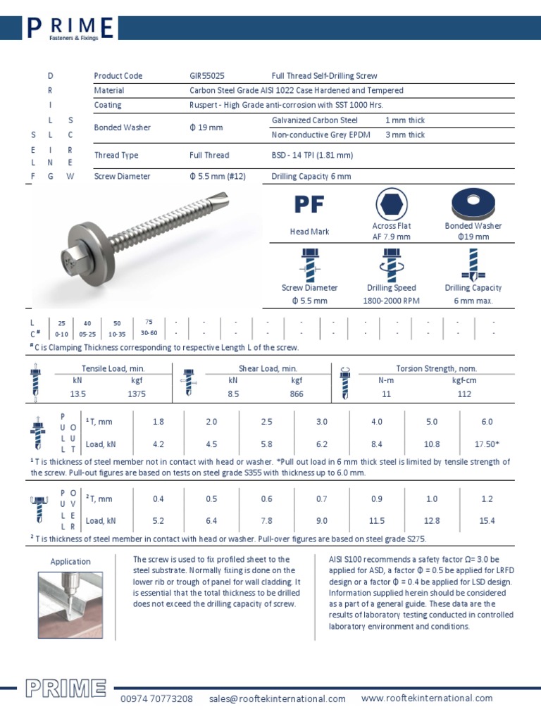 PF SDS 5.5X25 TDS | PDF