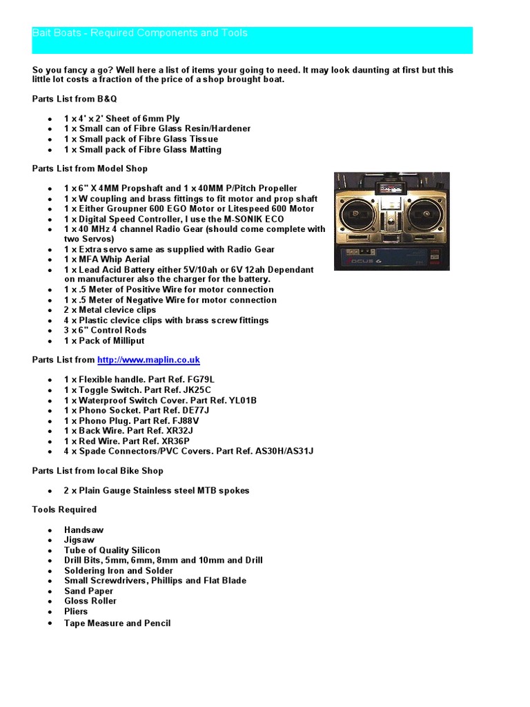 Shane's Bait Boat Plans 2 PDF