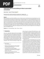 Underwater Laser Micromachining of Silicon in Pressurized Environment