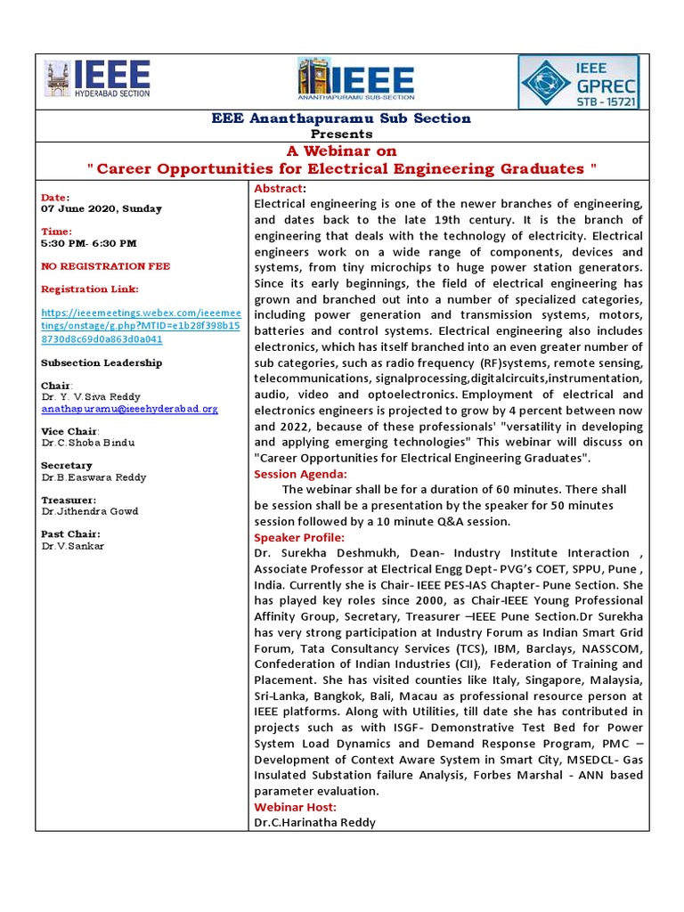 Career Opportunities For Electrical Engineering Graduates PDF