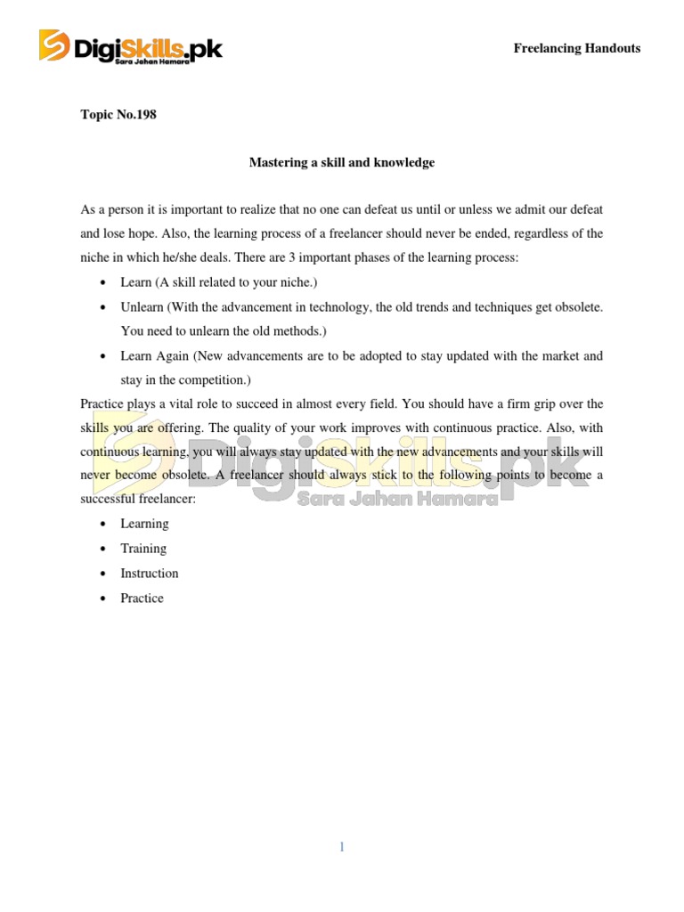 Freelancing Handouts Week 12 Pdf Freelancer Project Management