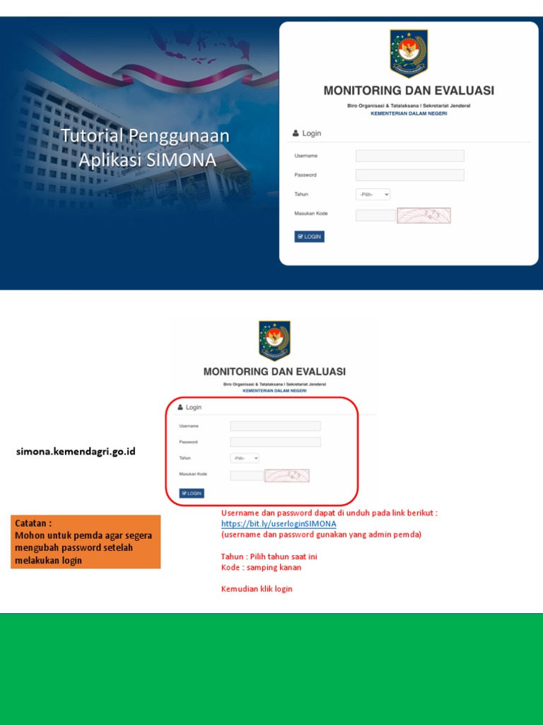 Panduan Login dan Penggunaan SIMONA | PDF