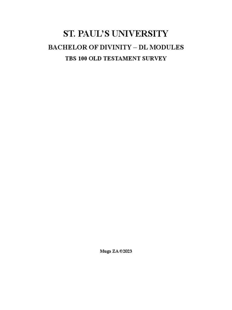 Old Testament Survey Course Overview | PDF | Social Science | Philosophy