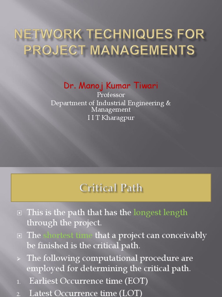 Network Techniques in Project Management | PDF | Variance | Teaching ...