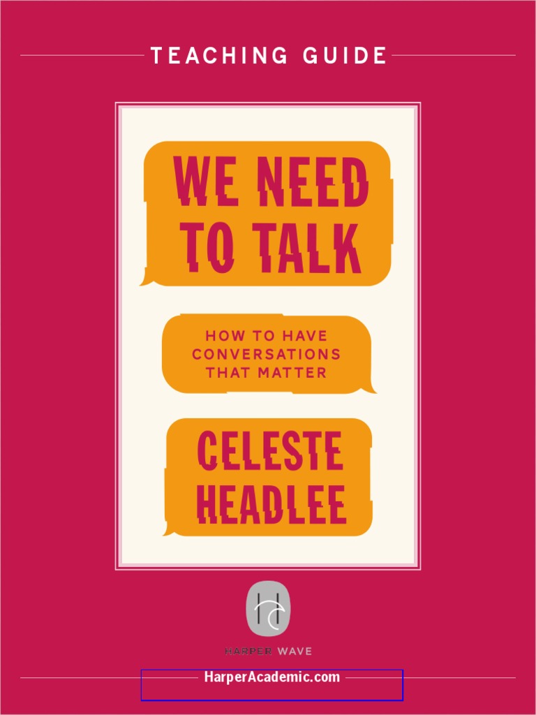 We Needto Talk TG | PDF | Communication | Human Communication