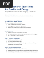 User Research Questions For Dashboard Design