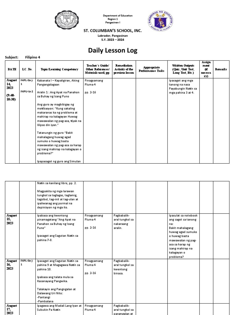 Dll in filipino 4 pdf