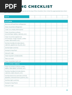Checklist Cleaning