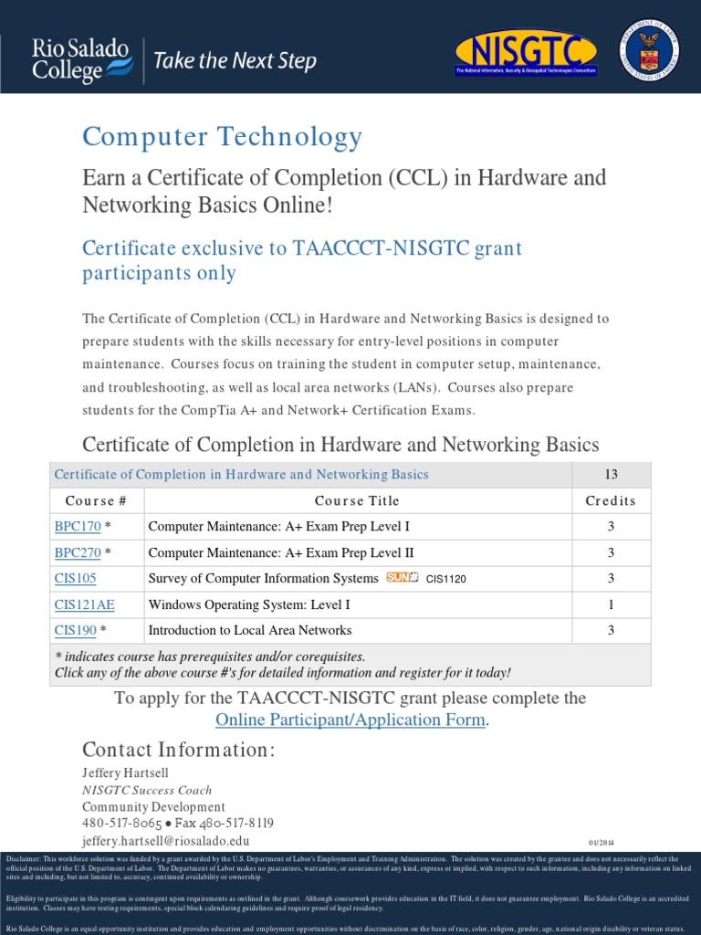 Hardware and networking basics certificate pdf