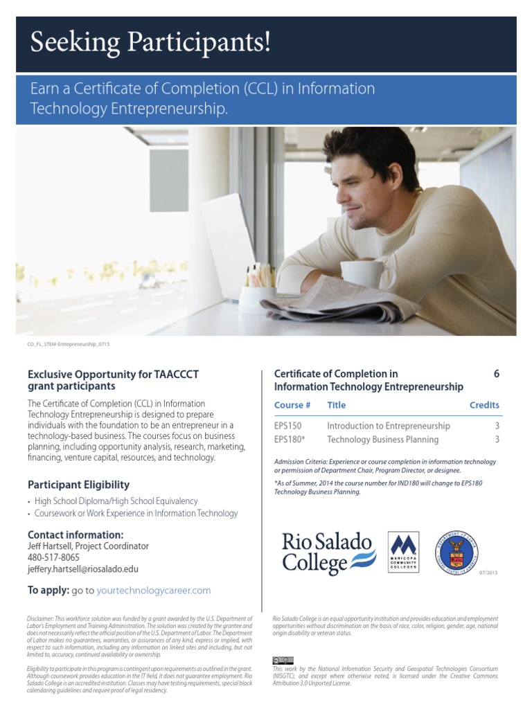 IT Entrepreneurship Certificate Program | PDF | Entrepreneurship