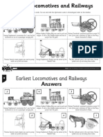 Activity Sheet The Earliest Locomotives and Railways