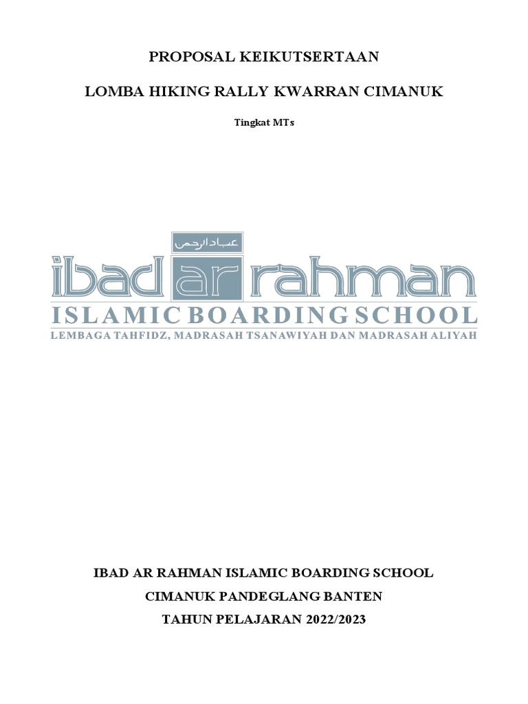 Proposal Lomba Hiking Rally MTs Ibad Ar Rahman | PDF