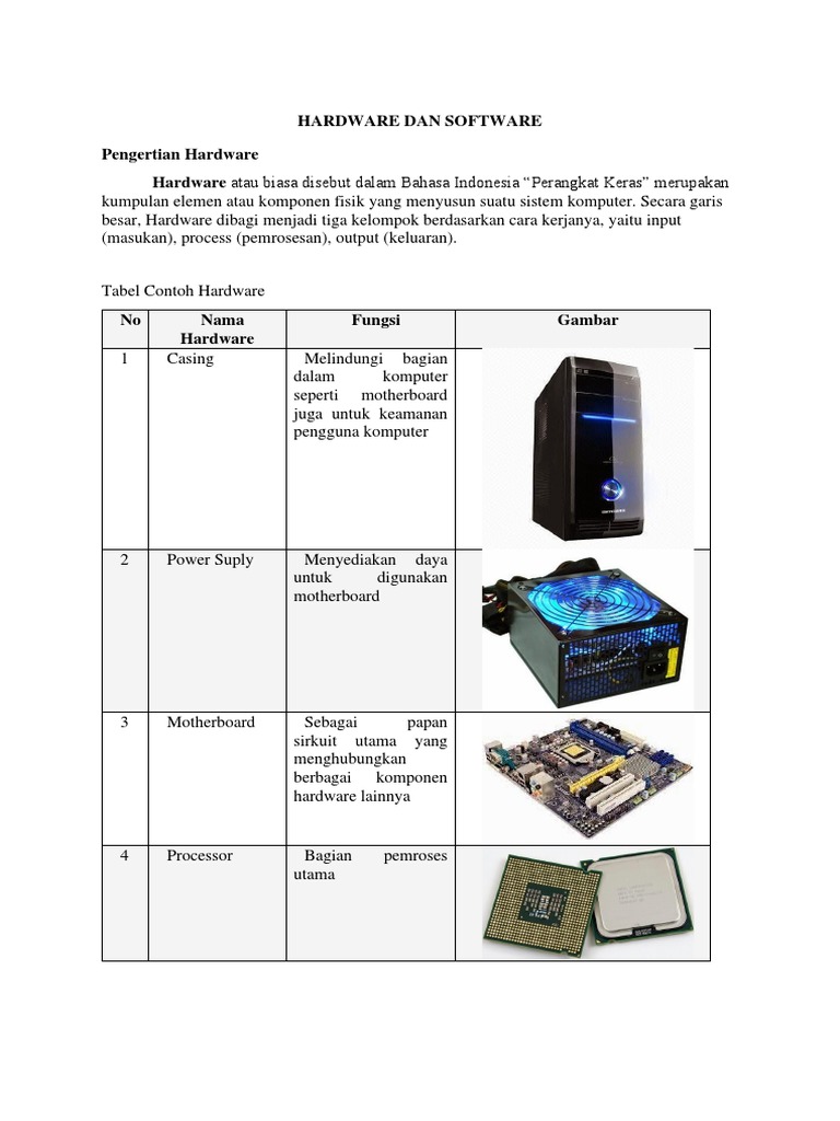 Hardware Dan Software | PDF