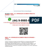 MAPA - ADM - INTRODUÇÃO AO DIREITO PÚBLICO E PRIVADO – 532023 Olá, estudante!   Chegou o momento de explorar de forma PRÁTICA os conteúdos apreendidos na disciplina, realizando a atividade. - Material de Avaliação Prática de Aprendizagem. Esta atividade propõe que você analise um caso hipotético e, com base no atendimento à Lei Geral de Proteção de Dados Pessoais – LGPD e sua relação não só com o Direito do Consumidor, mas também Civil e Penal, responda às questões propostas.  Leia atentamente o Texto de Apoio, o conteúdo da Unidade 2 do livro, o material extra (Cartilha LGPD, disponível no Material da Disciplina) e assista à Aula Conceitual 2. Analise atentamente o caso hipotético da atividade. Realize a atividade proposta, respondendo às questões 1 e 2.   Vamos lá?   LGPD e o uso de dados   Uma emenda constitucional, recém aprovada, guindou a proteção de dados pessoais à condição da garantia individual, aumentando a importância da LGPD e a pressão sobre as empresas sobre o seu cumpri