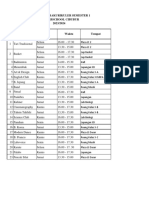 Jadwal Ekskul Semster 1