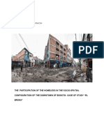 The Participation of The Homeless in The Socio-Spatial Configuration of The Downtown of Bogota - Case Study "El Bronx"