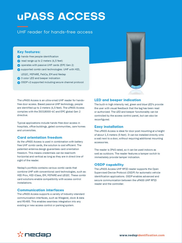 uPASS Access - Datasheet - EN - v5.4 | PDF