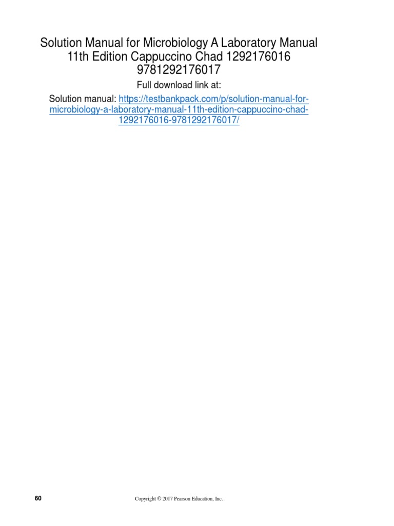 Microbiology A Laboratory Manual 11th Edition Cappuccino Solutions