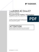 Yaskawa Ac Drive-E7: Supplemental Safety Information