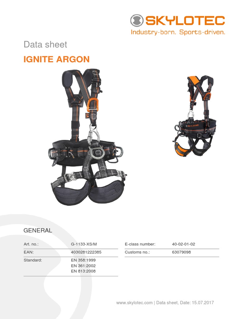 Skylotec Ignite Argon Harness Overview | PDF