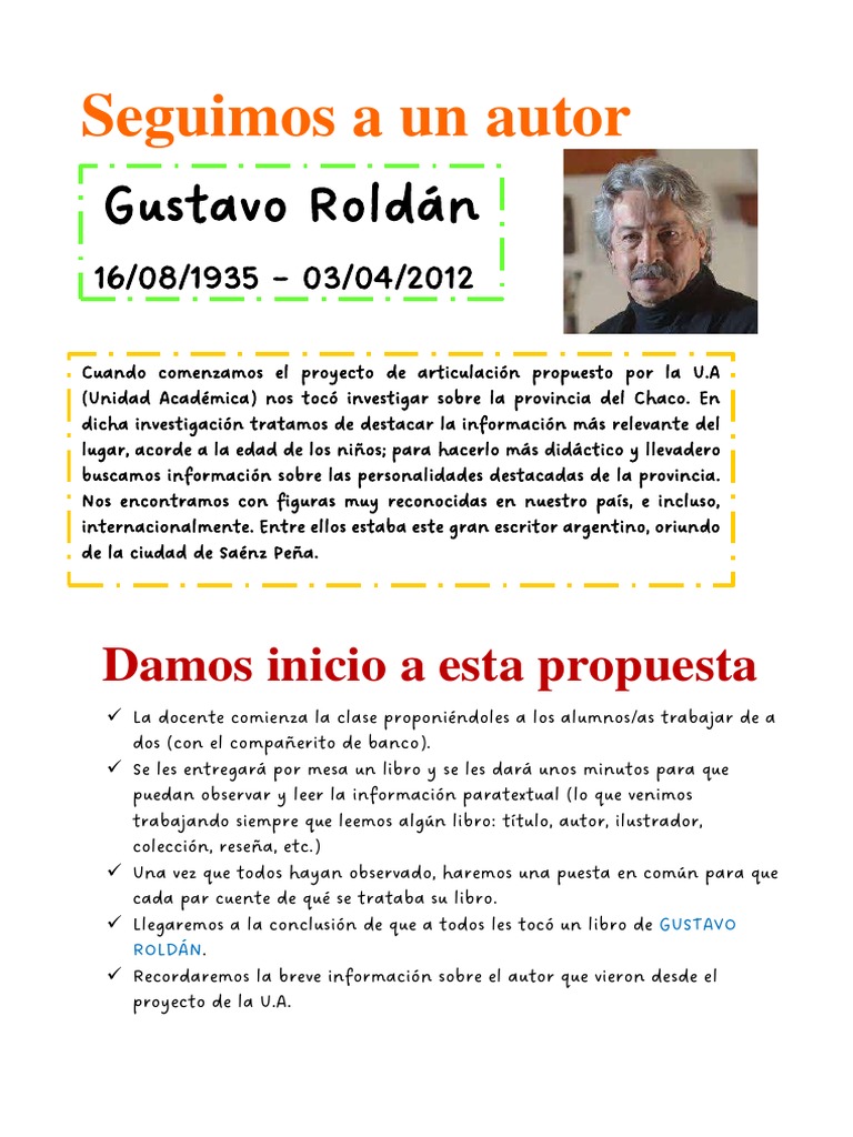 Biografía de Gustavo Roldán para Niños | PDF | Libros | Comunicación humana