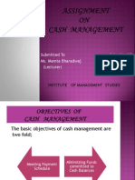 Assignment of Cash Management