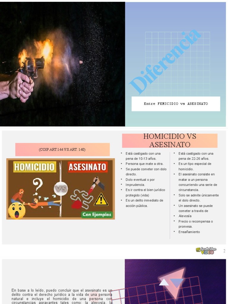 Diferencias entre homicidio y asesinato | PDF