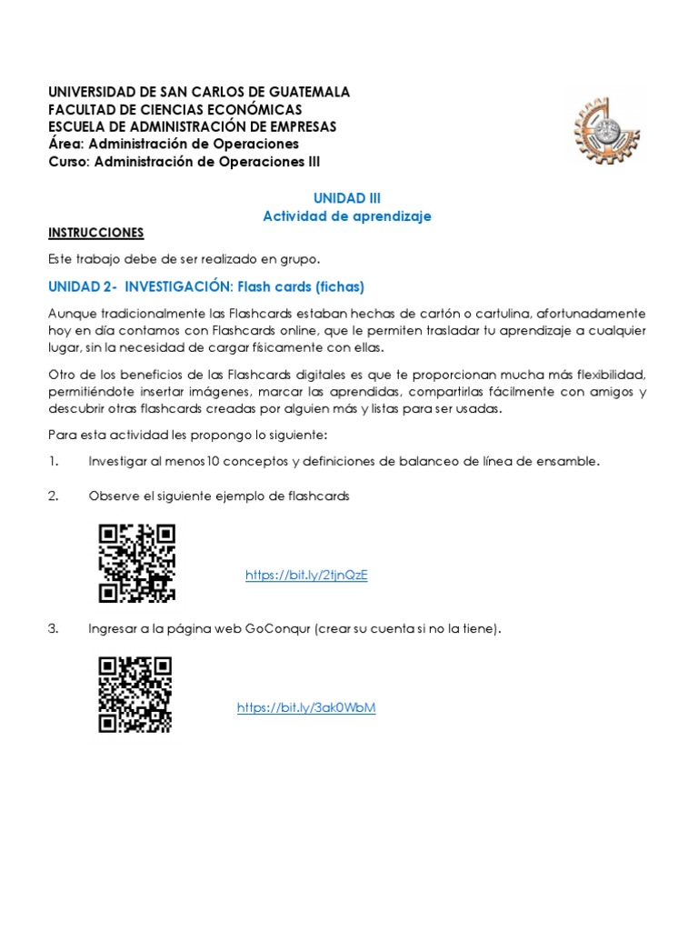 Actividad de Aprendizaje Unidad 3 - Flash Cards | PDF