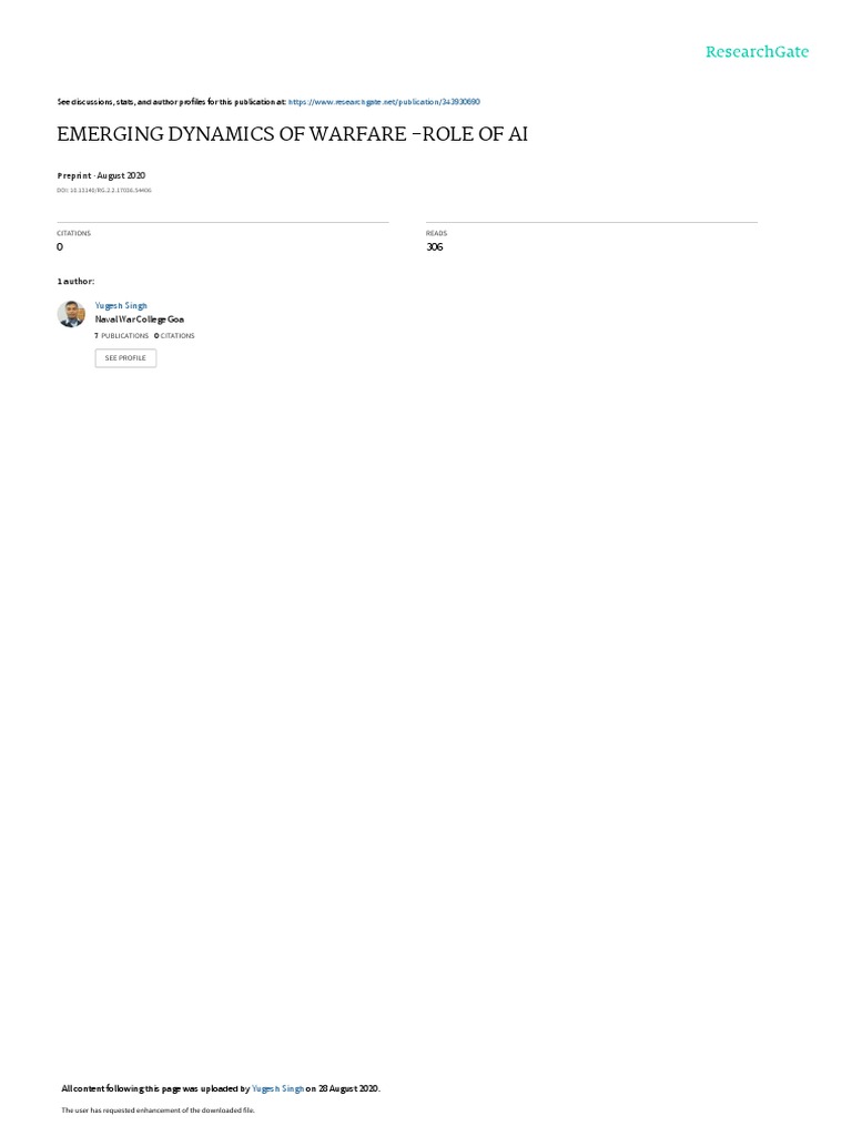 Emerging Dynamics of Warfare PDF