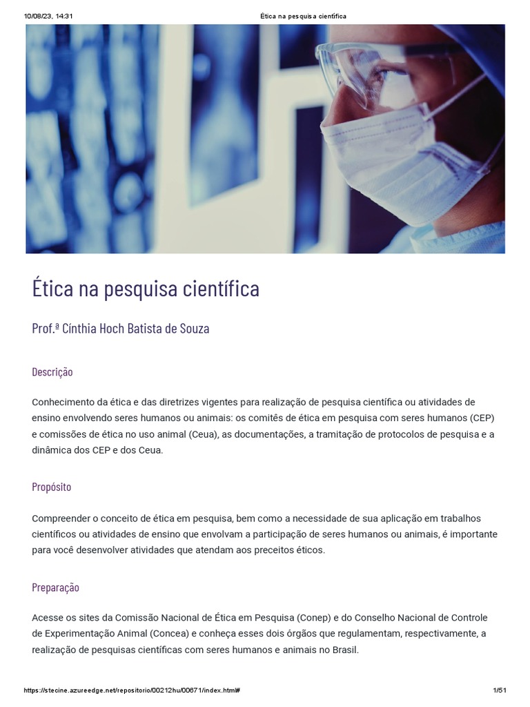 Importância da Ética na Pesquisa Científica | PDF | Science | Nazismo