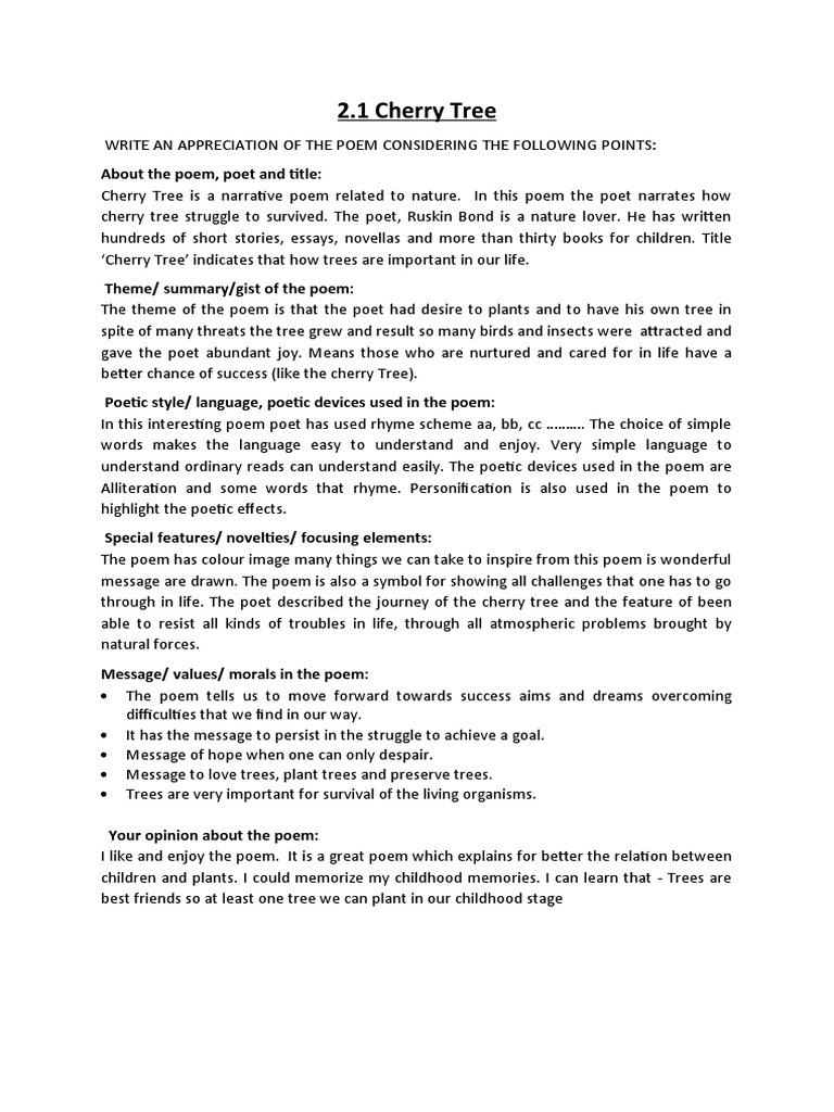 Chery Tree Notes | PDF