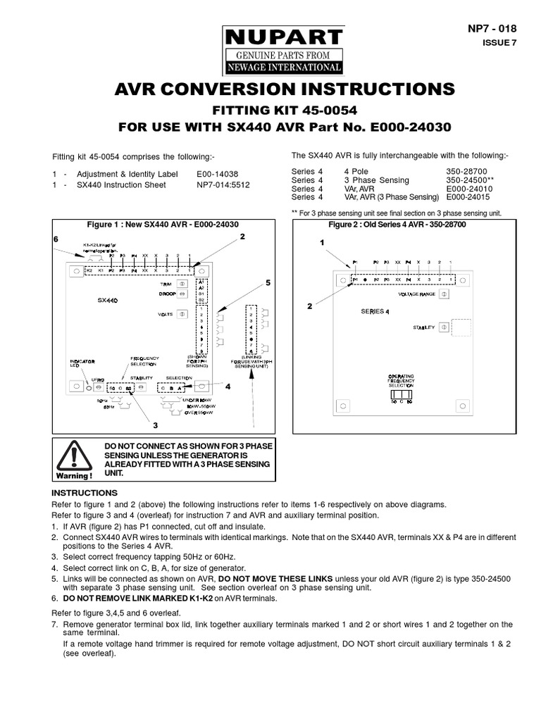 350-28700-to-SX440-to - AS440 AVR Conversion Instructions | PDF