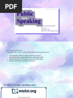 Public Speaking Course PPT and Report Saniya Lanjekar