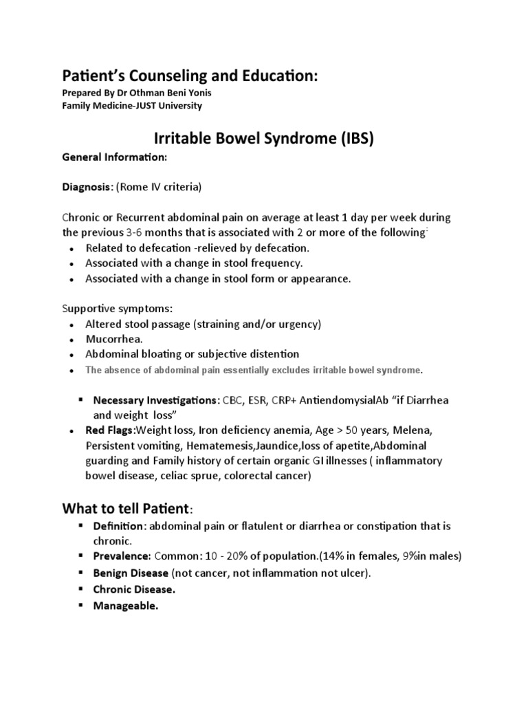 IBS & GERD Patient Guide | PDF | Irritable Bowel Syndrome ...