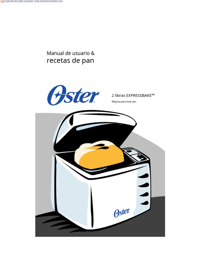 Oster 5838 Expressbake Bread Maker Users Manual 120855.en - Es | PDF ...