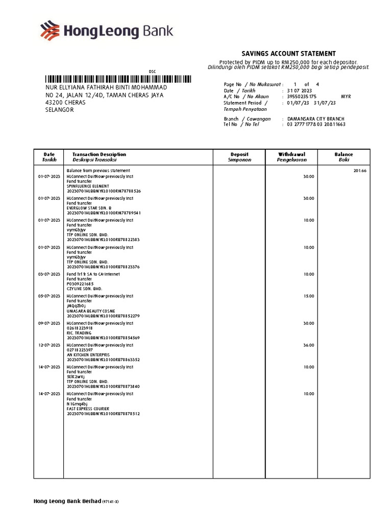 HLB Receipt July | PDF