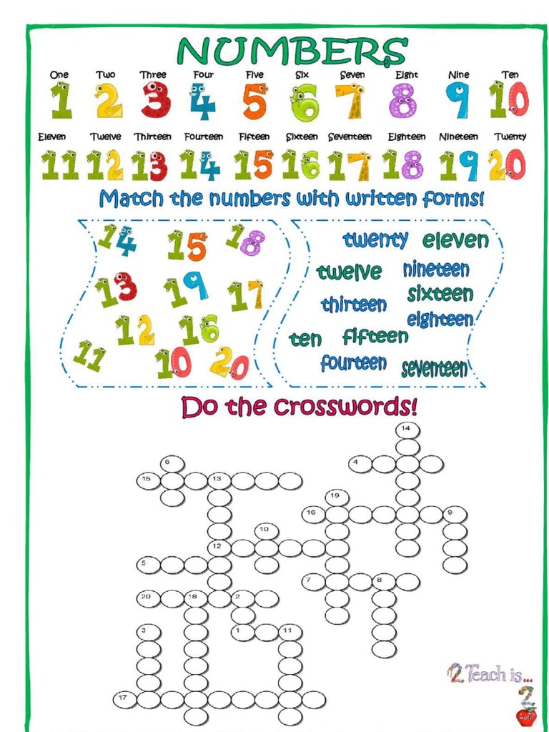 Numbers 1 To 20 | PDF
